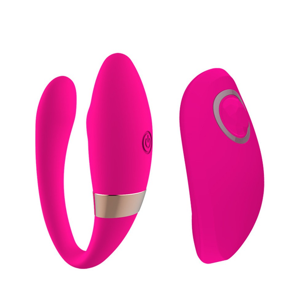Vibromasseur pour couple courbé rose