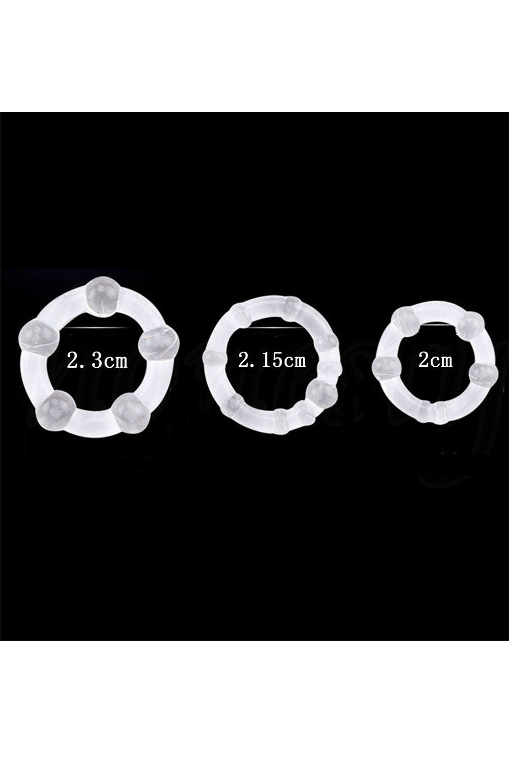 Pack 3 cockring transparents avec billes