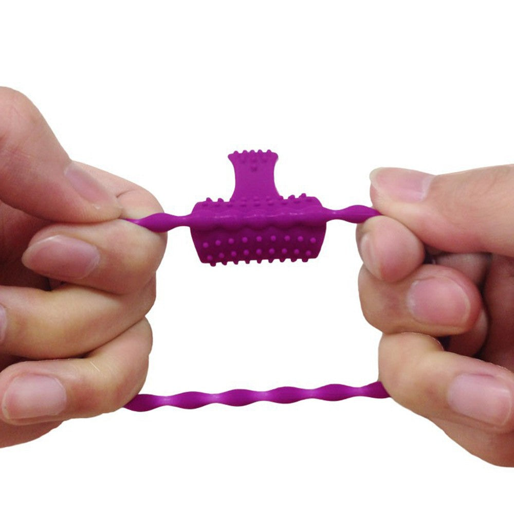 Anneau vibrant silicone avec langue picot