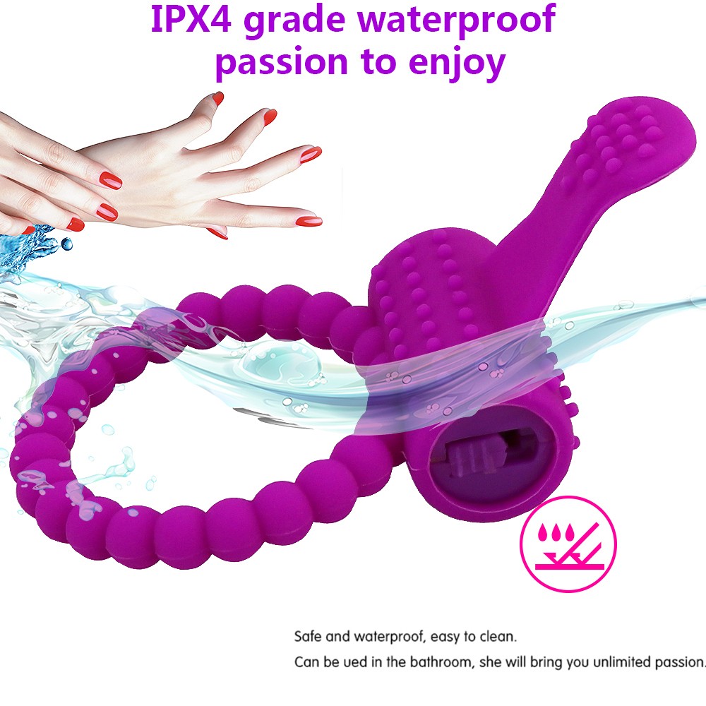 Anneau vibrant silicone avec langue picot