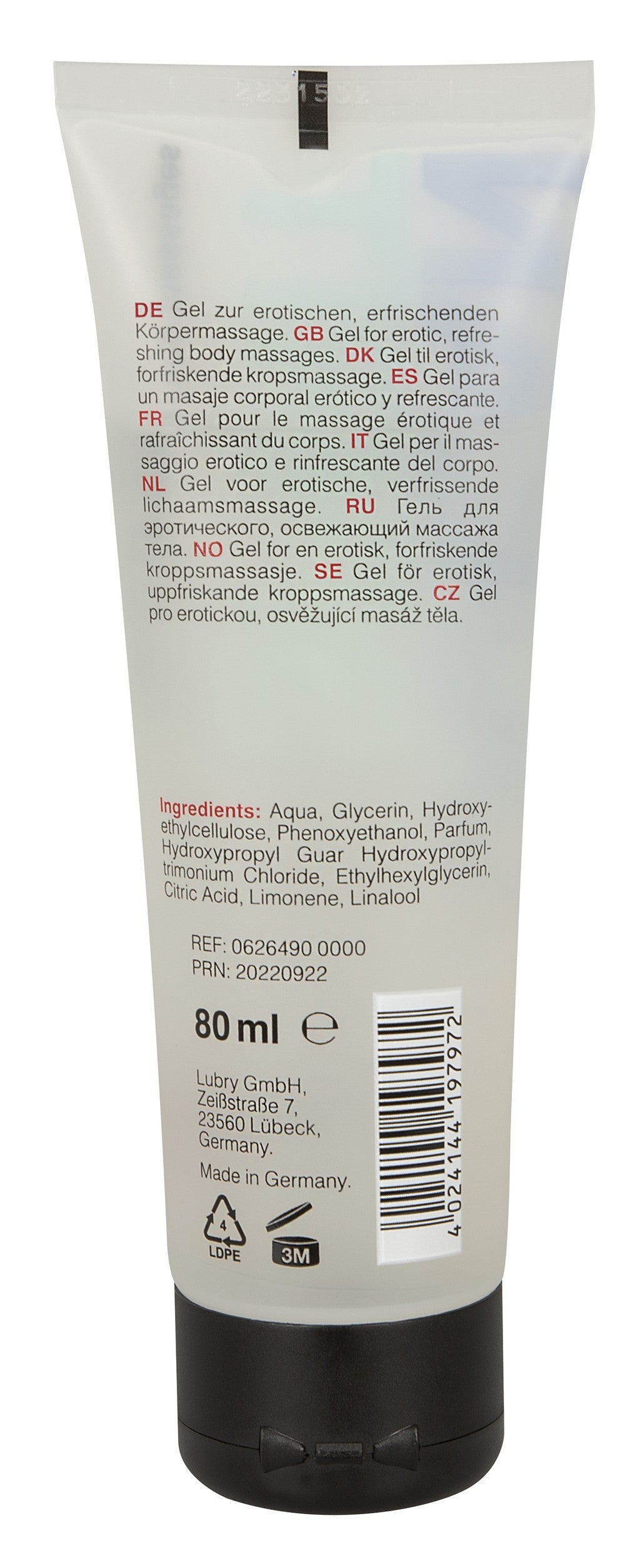 Gel de massage érotique effet rafraîchissant – 80 ml
