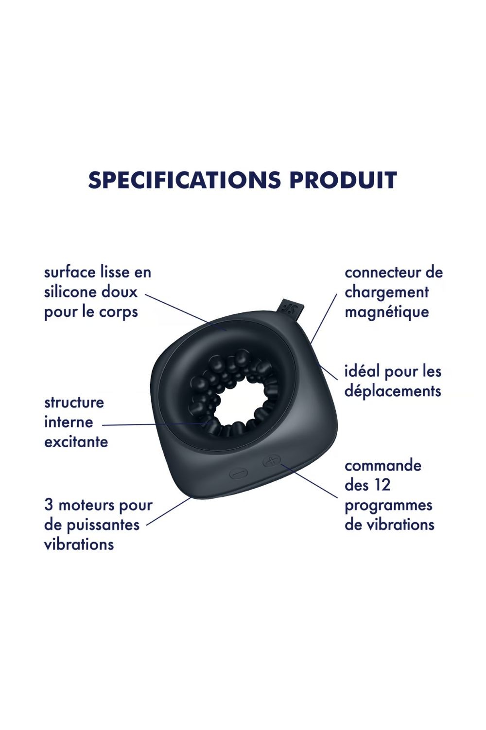 Masturbateur vibrant noir Ring Strocker Satisfyer