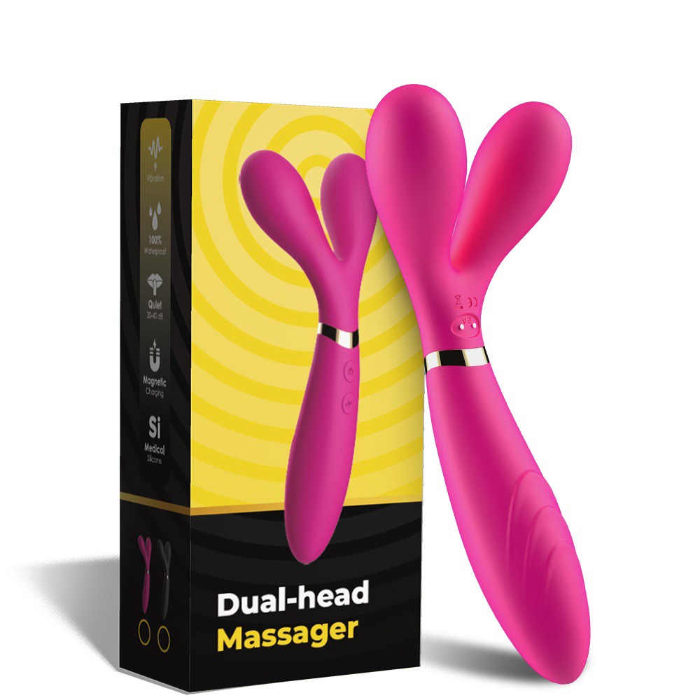 Vibromasseur Wand rose en forme de Y avec 3 moteurs dans chaque branche