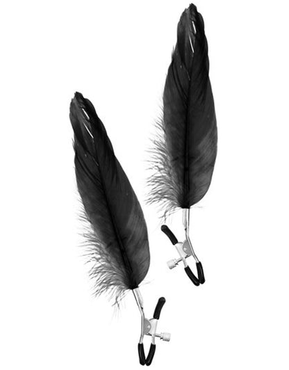 Pinces à seins grande plume noire